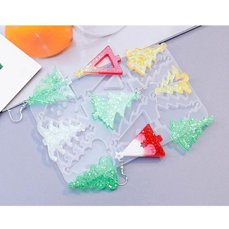  Earring Pendant Silicone Mold DIY Christmas Pendant Crystal Epoxy Resin Jewelry