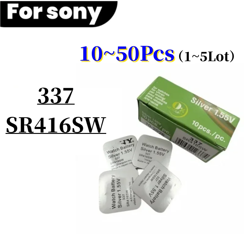 10-50Pcs For SONY 337 SR416SW AG6 LR416 337A Silver Oxide Button Cell Batteries For LED Headphone Watch Batteries