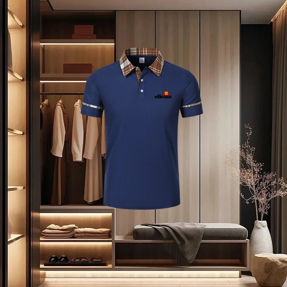 New High End Brand Men's Short Sleeved Polo Shirt Summer Fashion Golf Casual T-shirt