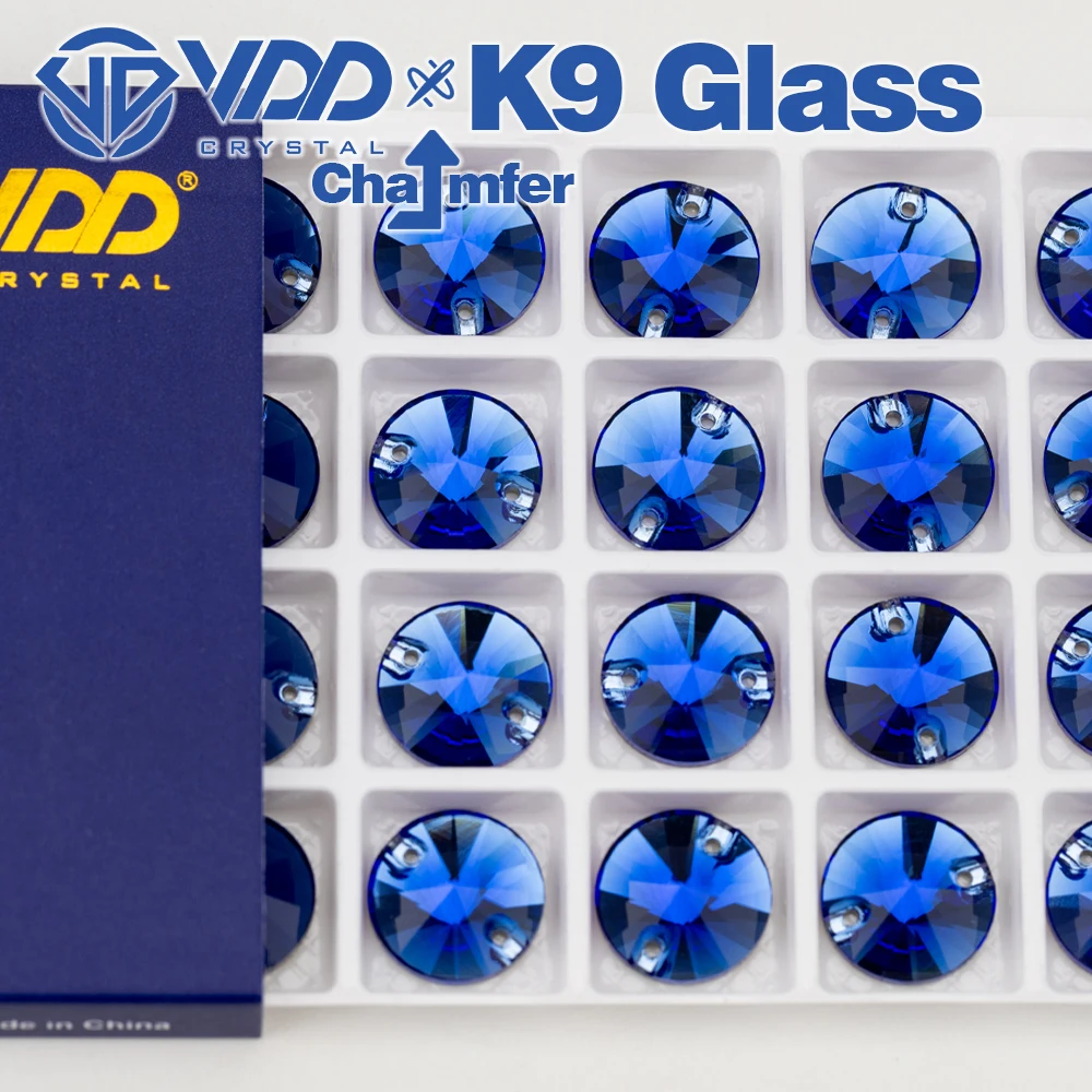 VDD Rivoli Mehrere Farben Top Qualität K9 Glas Nähen Auf Strass Kristall FlatBack Nähen Steine Für DIY Kleidungsstück Hochzeit Kleid – Detail 4