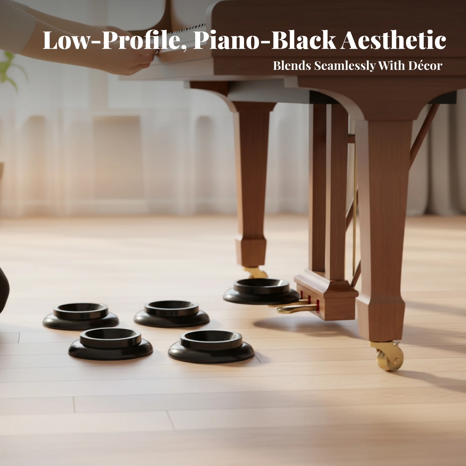 4 Pieces Piano Foot Pad Long-Lasting Piano Caster Cup Furniture Floor Protectors Safeguarding High Quality for Pianists