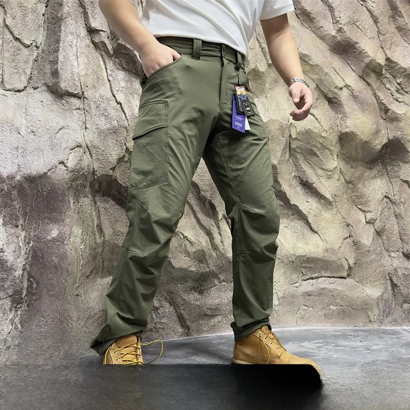 

Tactical Qui Dry Waterproof Elastic Soft ell Pants Men's Outdoor Casual Trousers Spring Summer Lightweight Breathable