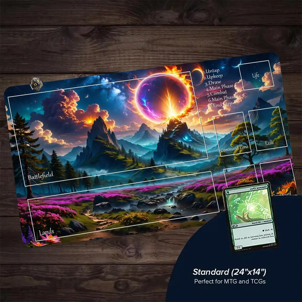 arcane Scenery Magic playmat rubber anti-slip edge locking pc accessories 35x60cm gaming mats Trading Card Game gamer desk mat