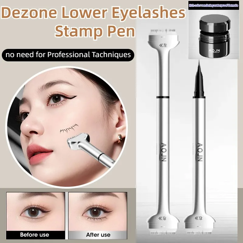 Dezone Lower Eyelashes Stamp Pen Waterproof Sweatproof Korean Makeup Cosmetics Natural-looking Eyelash 3 In 1