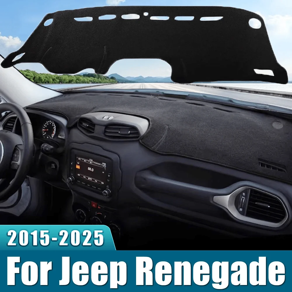 For Jeep Renegade 2015-2025 Dashboard mat、Dashboard Cover Mat Carpet、Car Dashboard Cover Protective 、Car Accessories Interior