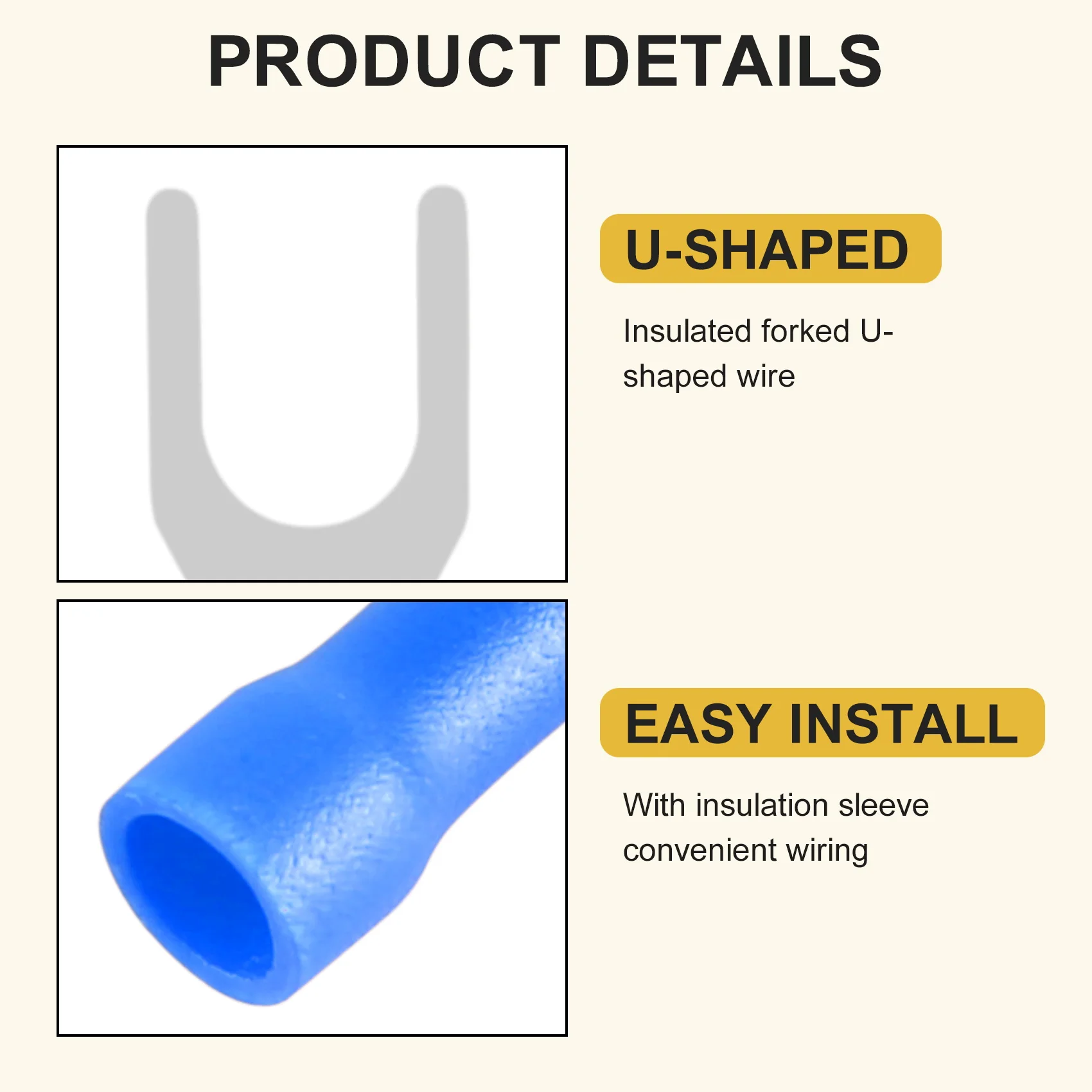 AY03-300 szt. 22-16 16-14 12-10 AWG Izolowane Widełkowe Łopatki Typu U Złącze Przewodów Elektrycznych Zaciskane Terminaly