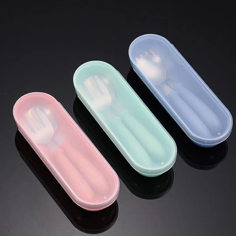 Baby Gadgets Tableware Set Children Utensil Stainless Steel Toddler Dinnerware Cutlery Cartoon Infant Food Feeding Spoon Fork
