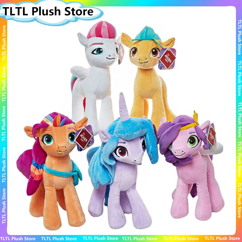 

Aoger Authentic My Little Pony Plush Toy Lzzy Moonbow Sunny Starscout Pipp Petals Zipp Storm Hitch Trailblazer Cartoon Doll