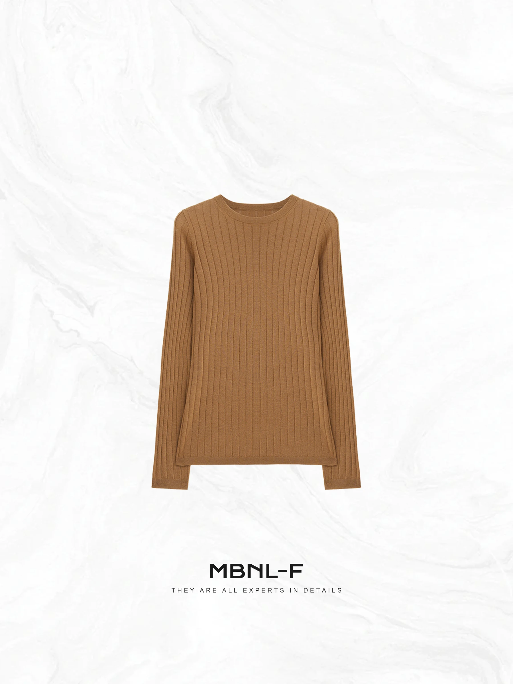 

MBNLF Women's Long Sve Base irt "l Texture" Woolen Knitted Top XMXMY88 Spring 2026 Ladies' Knitwear