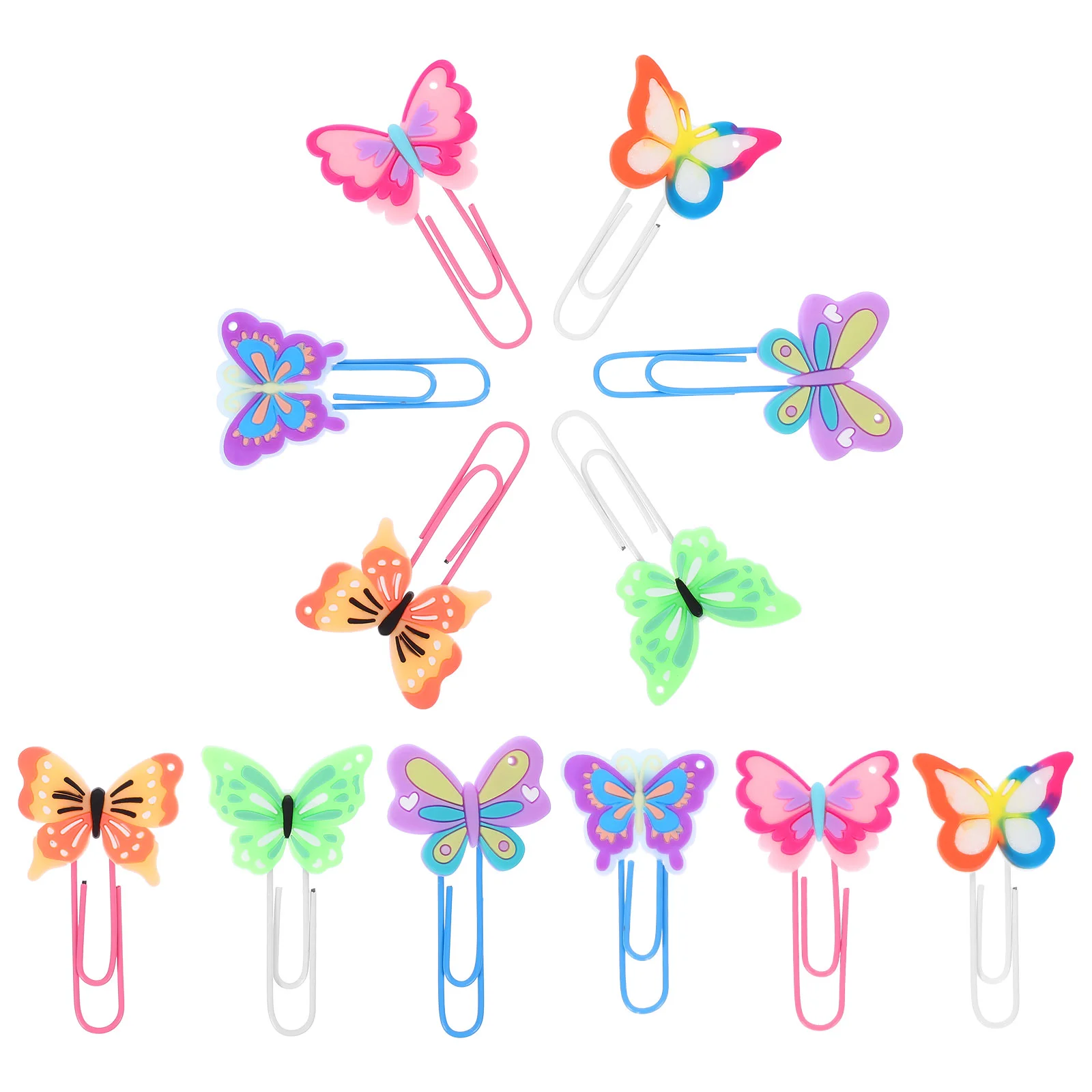 

12pcs Decorative File Clips Creative Paper Clips Multi-use Paper Clips Colored Butterfly Paper Clips