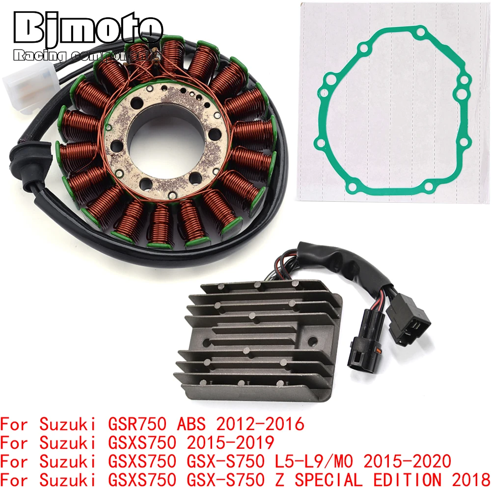 

GSR750 ABS Engine Stator Coil+Voltage Regulator rectifier For Suzuki GSXS750 GSX-S750 Z SPECIAL EDITION L5-L9/M0 With Gasket