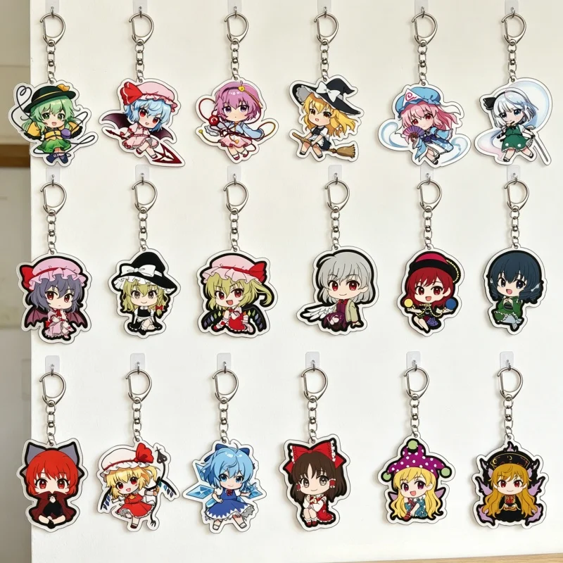 Touhou Project Cirno Acrylic Keychain Anime Cute Chibi Key Ring Bag Pendant Cosplay Figure Toy Fans Collection Charms Gifts 6cm