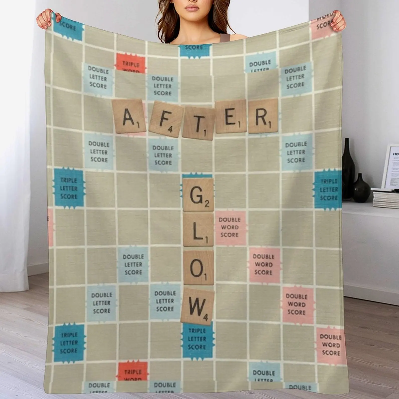

afterglow scrabble Throw Blanket Cozy Napping Blanket Gift for Mom Dad