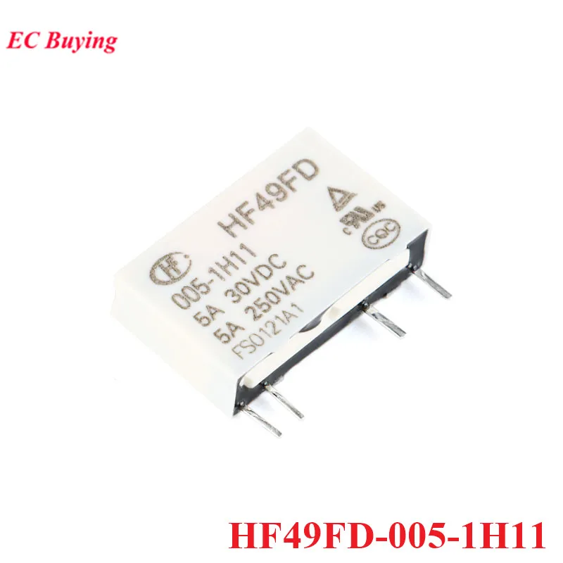 5PCS/1pc Power Relays HF49FD Rele HF49FD-005-1H11 HF49FD-012-1H11 HF49FD-024-1H11 DC 5V 12V 24V 5A 4Pin Relais