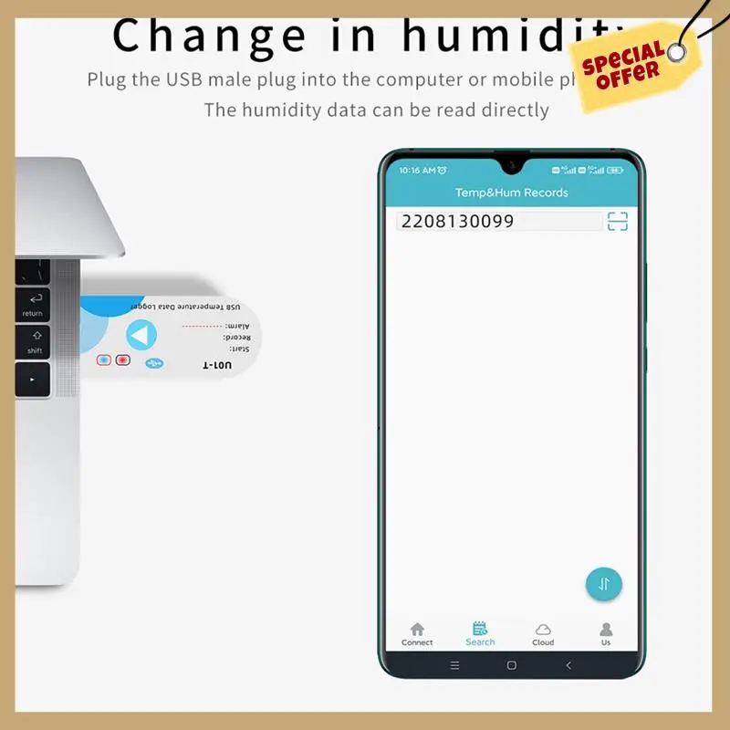 

Classy-USB Temperature Data Logger Temperature Recorder With 14400 Points 60 Days Disposable For Cold Chain Transport