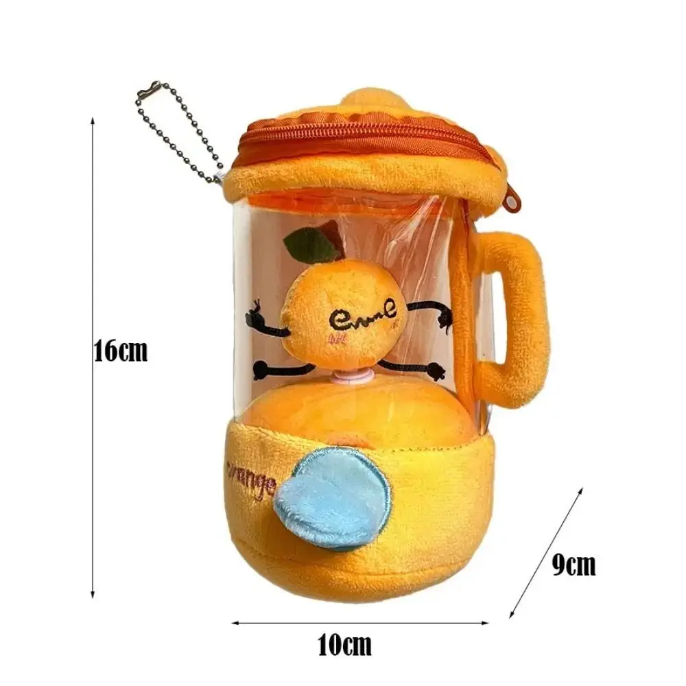 Creative Draw Rope Rotate Fruit Juicer Watermelon/Orange/Banana Portable Juicer Cartoon Soft Key Chain Pendant Home Decor