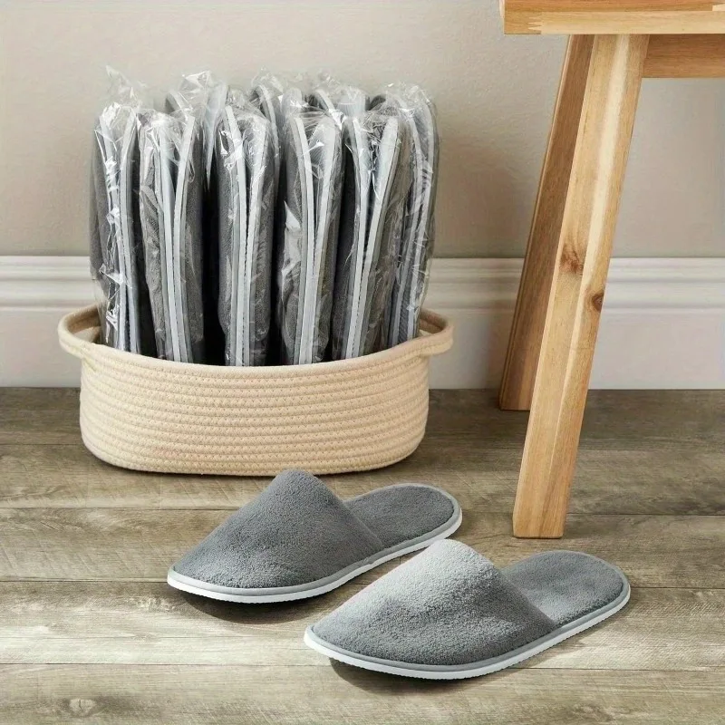 Unisex 10-Pair Set of Luxury Slippers—Ultra-Soft and Non-Slip, Hotel-Spa Quality, Perfect for Entertaining Guests, Travel