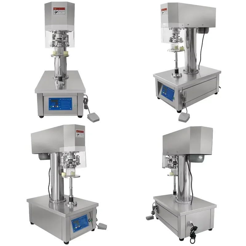 Factory Direct Electric Stainless Steel Semi Automatic Non Rotary Can Sealing Machine for Beverage Milk Tea Bottles