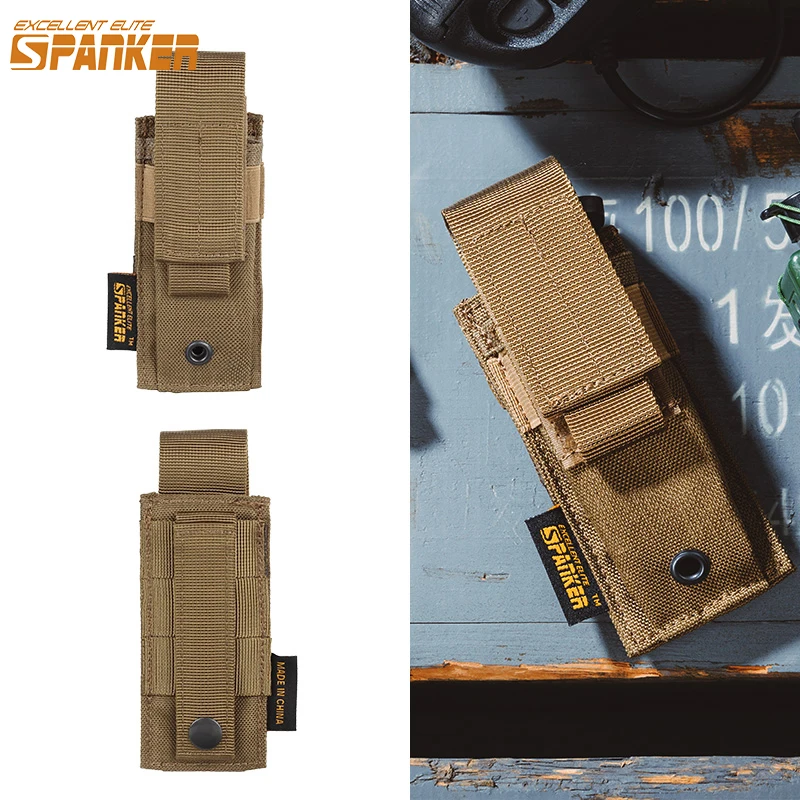 EXCELLENT ELITE SPANKER  Tactical Single Pistol Magazine Pouch M4 AK Molle Belt Dual Mag Bag Paintball Airsoft Magazine Pouch