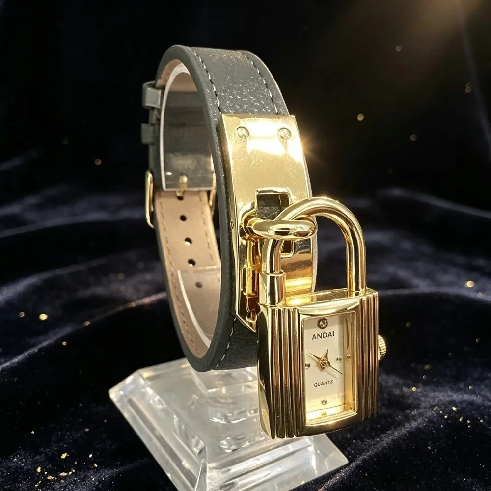 New Lock Design Watches for Women PU Leather Precise Wrist Watches Soft Elegant Bracelet Watch Female Gifts