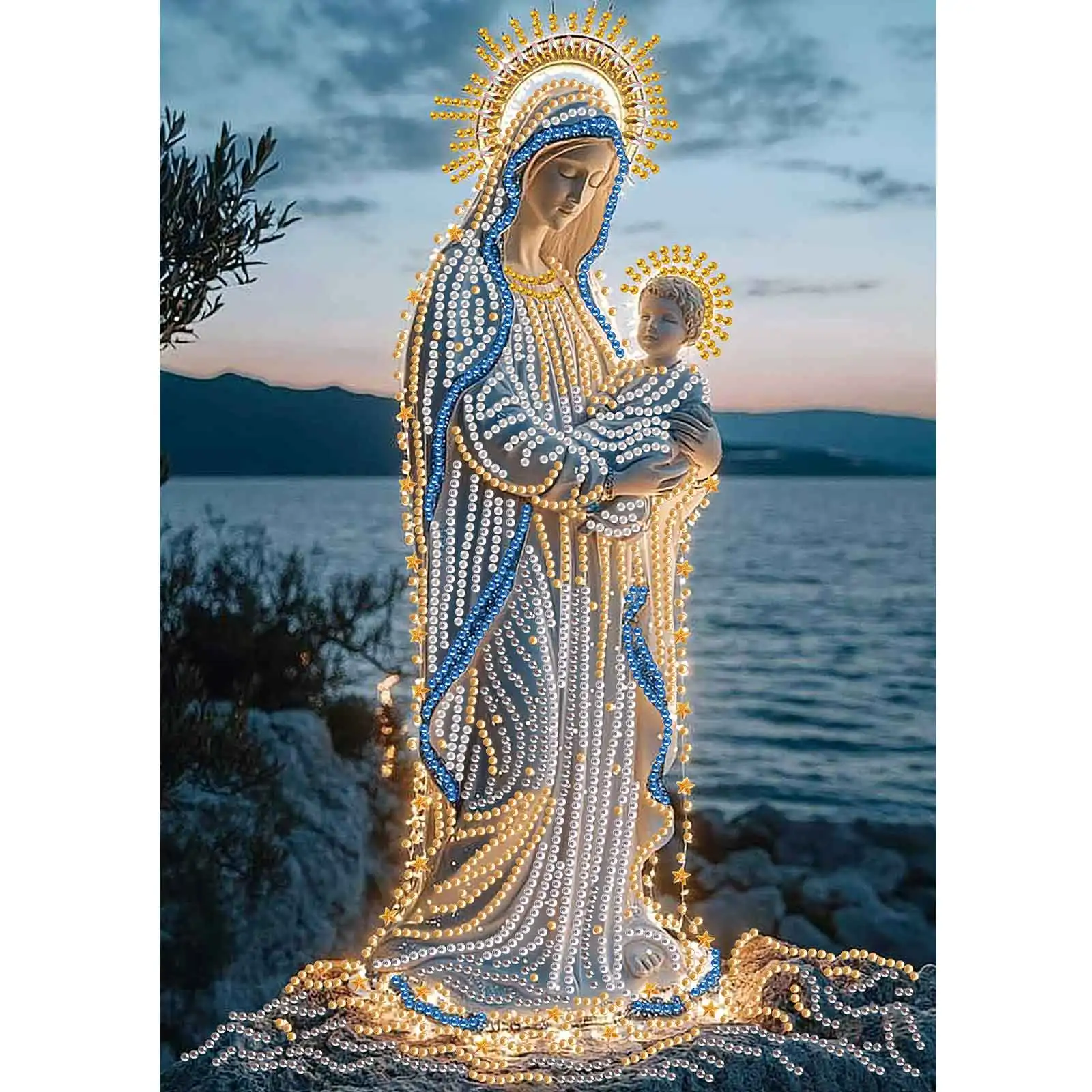 

Special Shape Diamond Art Painting Kit for Adult,Religious themes Crystal Rhinestones Painting for Home Wall DecorationArt Gift