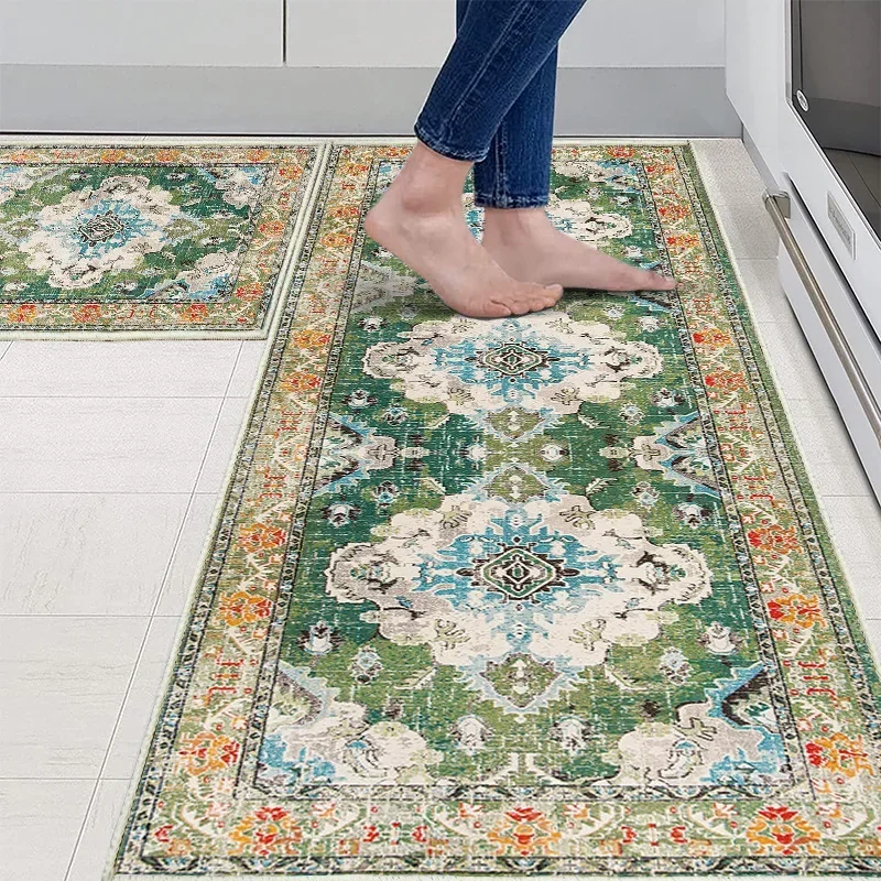 Persian Corridor Aisle Entrance Door Long Carpet Floating Window Kitchen Entry Door Thickened Non-slip Anti-oil Floor Mats
