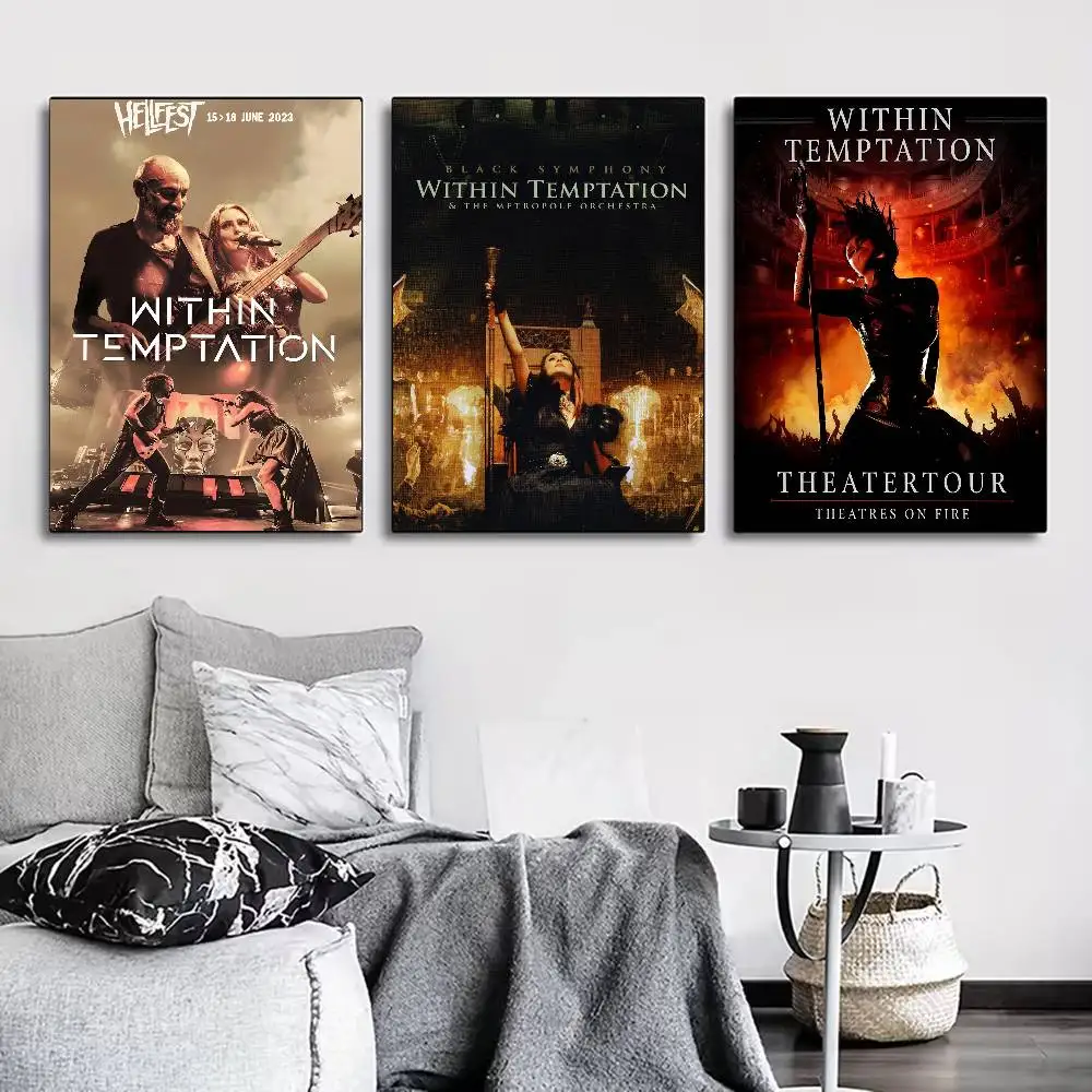 Within T-Temptation Band Poster for Living Room, Bedroom, Office, or Bar, Frameless, Indoor Use, Bedroom Wall Art.