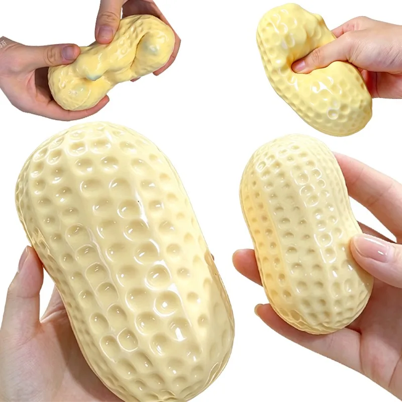 Jumbo Peanut Stress Ball Stress Relief Squeeze Blind Box Building Block Filling Simulation Peanut Squeeze Toy ASMR X-mas Gift