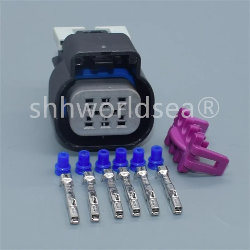 Shhworldsea 2/100Sets 6 Pin 15355297 15418498 Automotive Waterproof Female Plug Throttle Motor Drive Connector Socket For BUICK