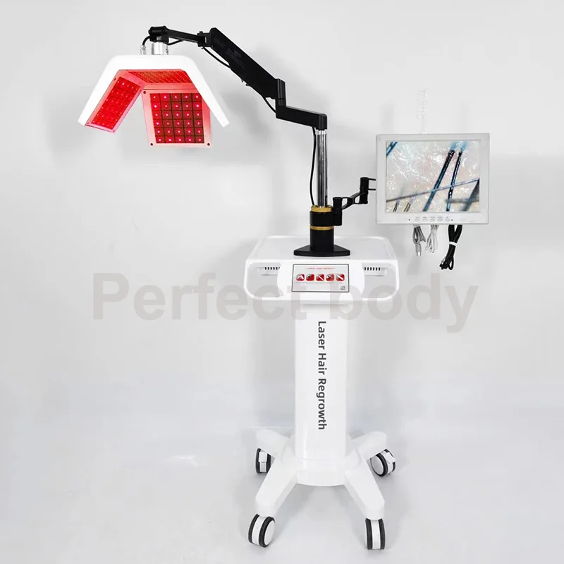 

650NM Hair Regrowth Machine Follicle Scalp Detection Hair Analysis Regeneration High Frequency Comb Therapy Salon Machine