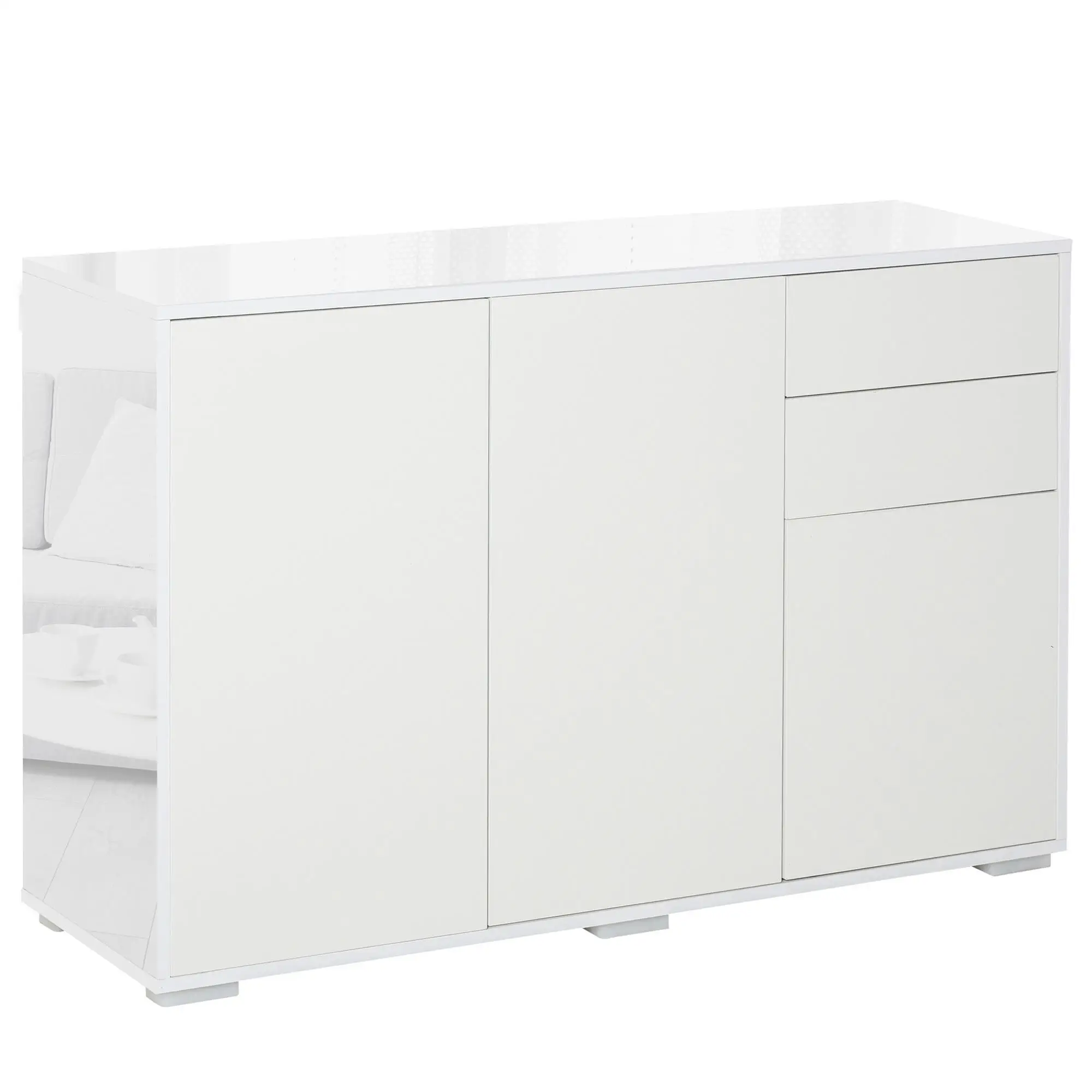 Mueble de Salón de Madera Blanco, Instrucciones de Montaje Incluidas, Diseño Moderno para Salón