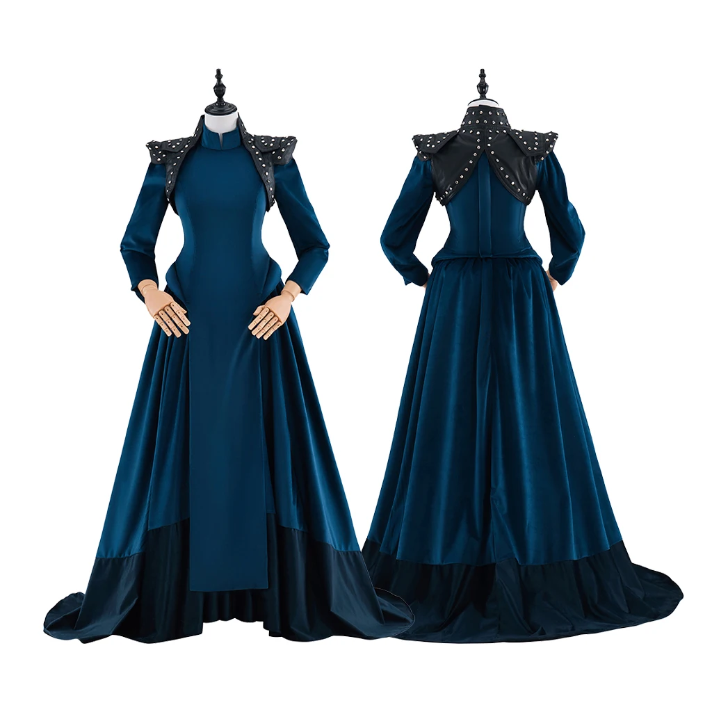 

Костюм для косплея Moiraine Damodred, колесо времени, синее бархатное платье Moiraine, карнавальное нарядное платье на Хэллоуин, нарядное платье