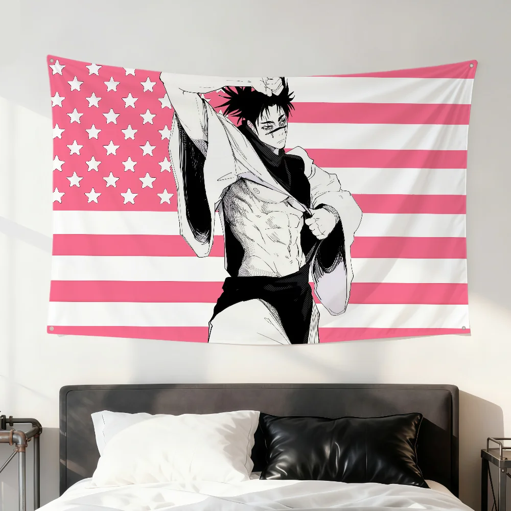 Anime-Fanart Choso Jujutsu Kaisen Rosa Flagge für Zuhause, Zimmer, Wohnheim, Camping, Party, Picknick, Dekoration, Geschenk, Banner, Garage, Wandbehang – Detail 11