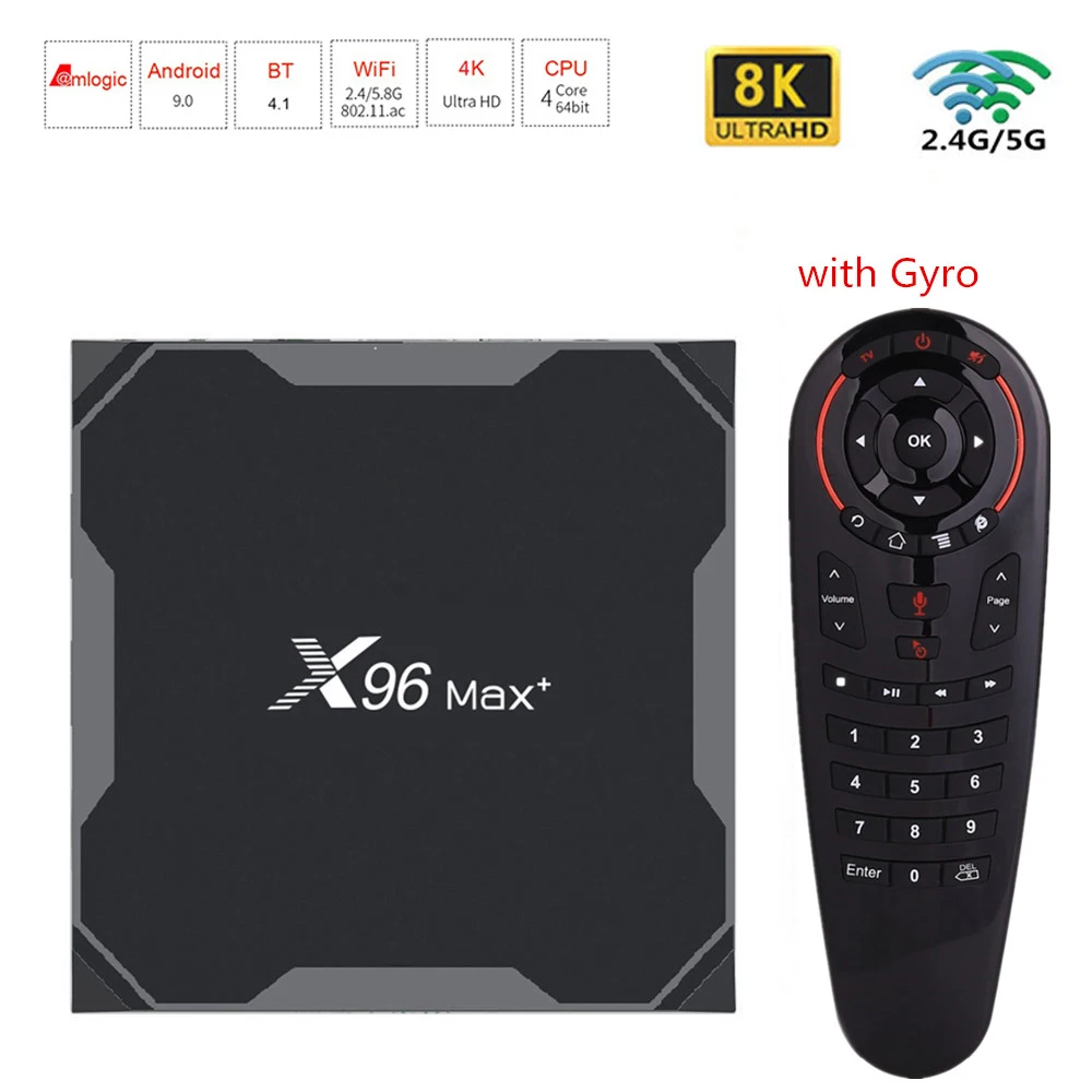 X96 max plus smart tv caixa android 9.0 amlogic s905x3 bt4.0 8k 6k media player 2.4g 5g wifi 4gb 32gb 64gb caixa superior ajustada 2g16g tvbox