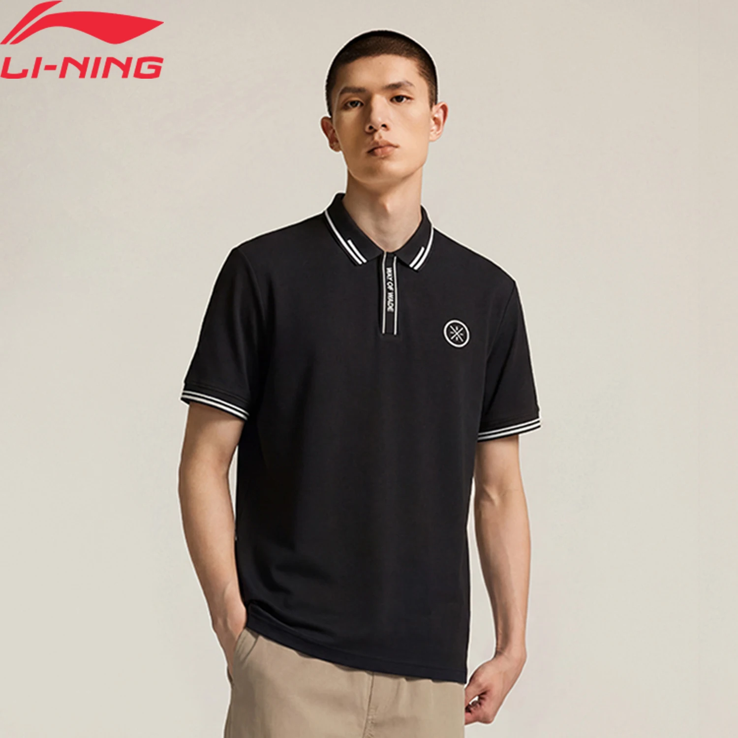 

Li-Ning Men's Wade Polo shirt LN COOL Sun Protection 69%Cotton 31%Polyestr Breathable LiNing Basketball Culture Tee APLW285
