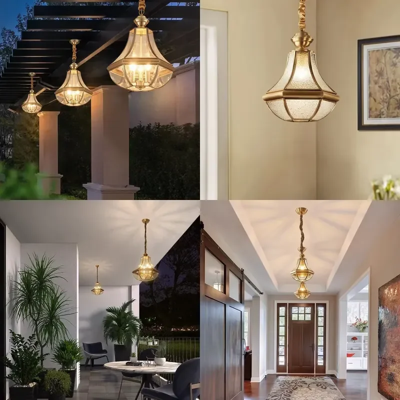 for  All-copper Outdoor Chandelier Waterproof Corridor Sun Room Entrance LED Ceiling Light Chinese Original Product