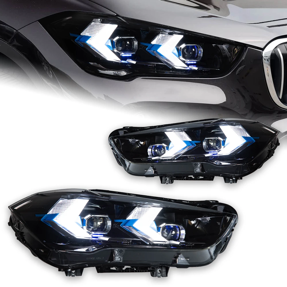 AKD 2 PCS For BMW X1 F48 2016–2021 F49 LED Auto Headlight Assembly Upgrade R-Line Style Design Tool Accessories