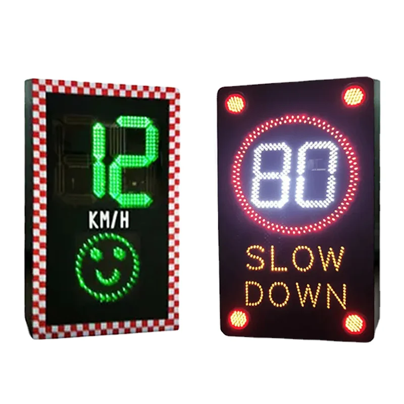 China Made LED Digital Speed Limit Indication Sign Solar Car Detector With Radar Limit Display Slow Signs For Traffic Safety