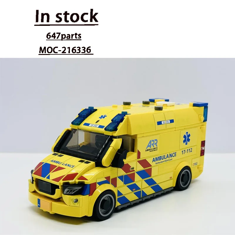 

MOC-216336 Классическая городская спасательная модель скорой помощи, 647 деталей, игрушка на день рождения и Рождество для мальчиков и детей в подарок