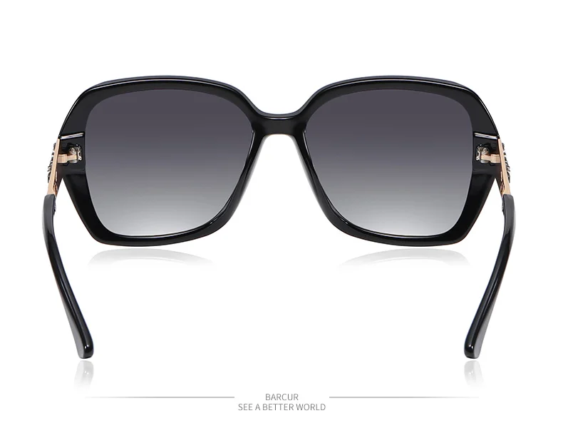 BARCUR Leichte, luxuriöse und elegante Sonnenbrille im Urlaubsstil mit großer Rahmendekoration, Gesichtsform, UV-Schutz – Detail 12