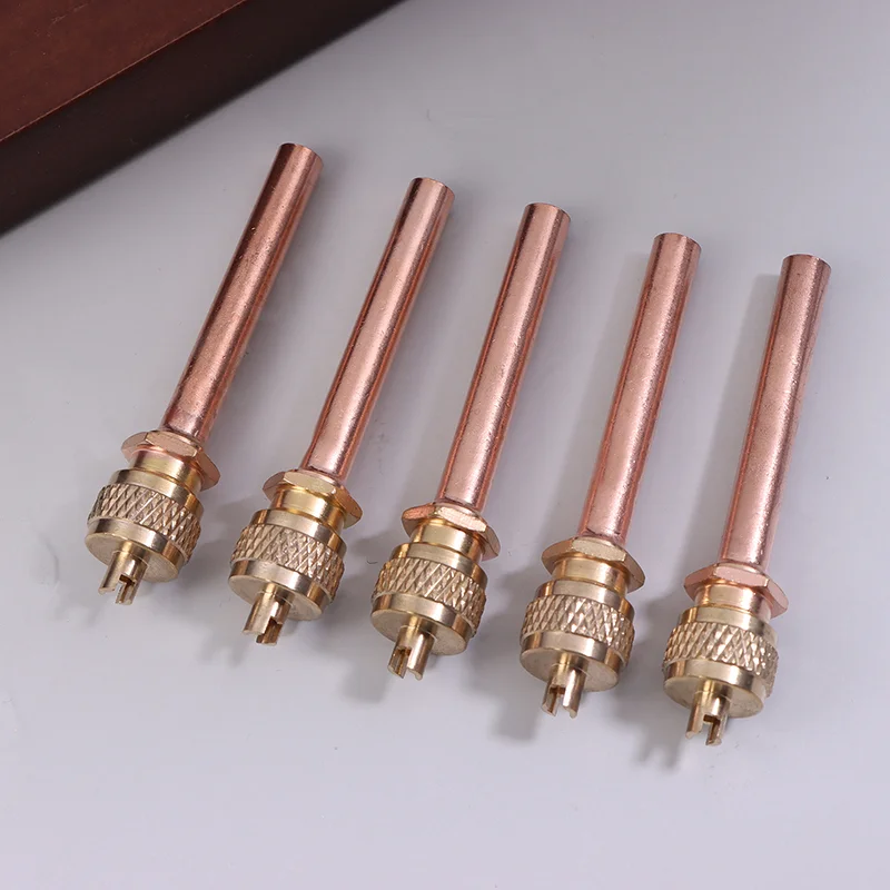 

New5Pcs Air Conditioner Refrigeration Access Valves 6MM OD Tube Filling Par 20CC Spare Part Replacement Stem Core Filling Parts