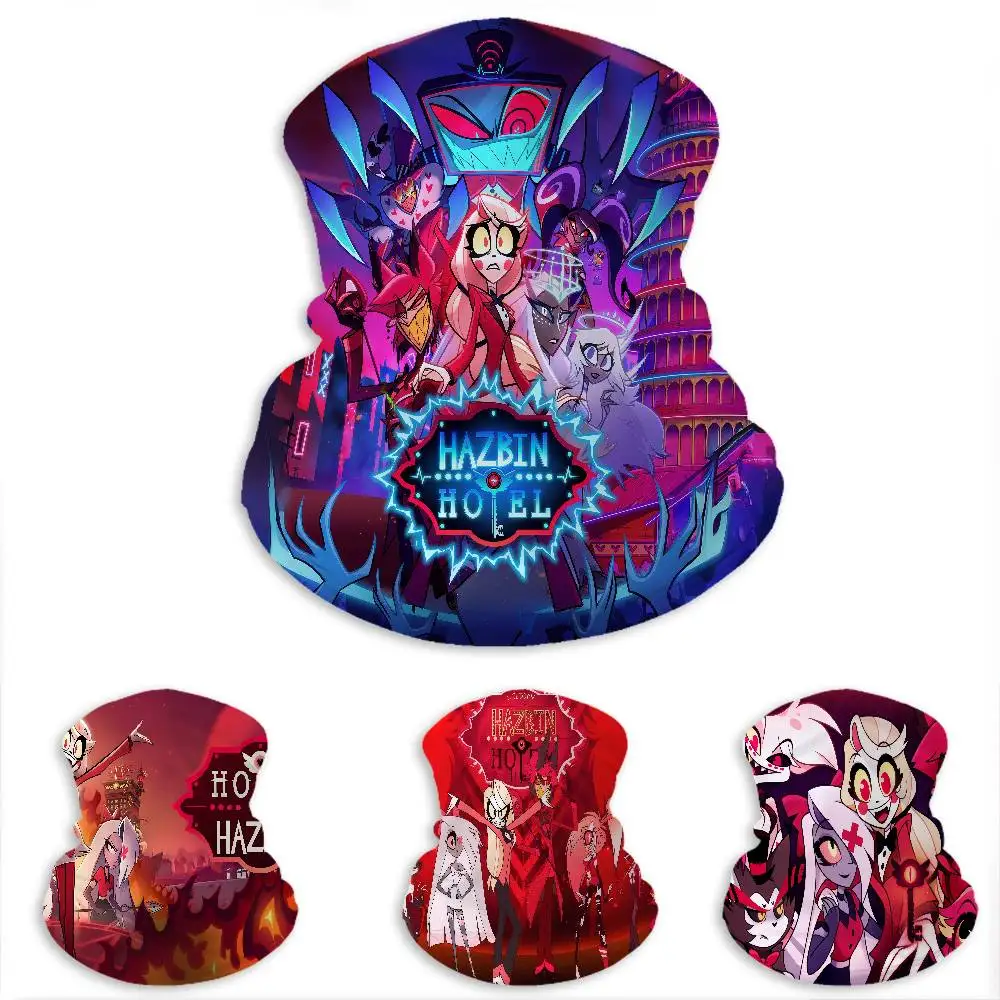 H-Hazbin-Hotel-Cartoon High Elastic Breathable Face Mask Neck Gaiter Tube Scarf for Motorcycle Ski Outdoor Use