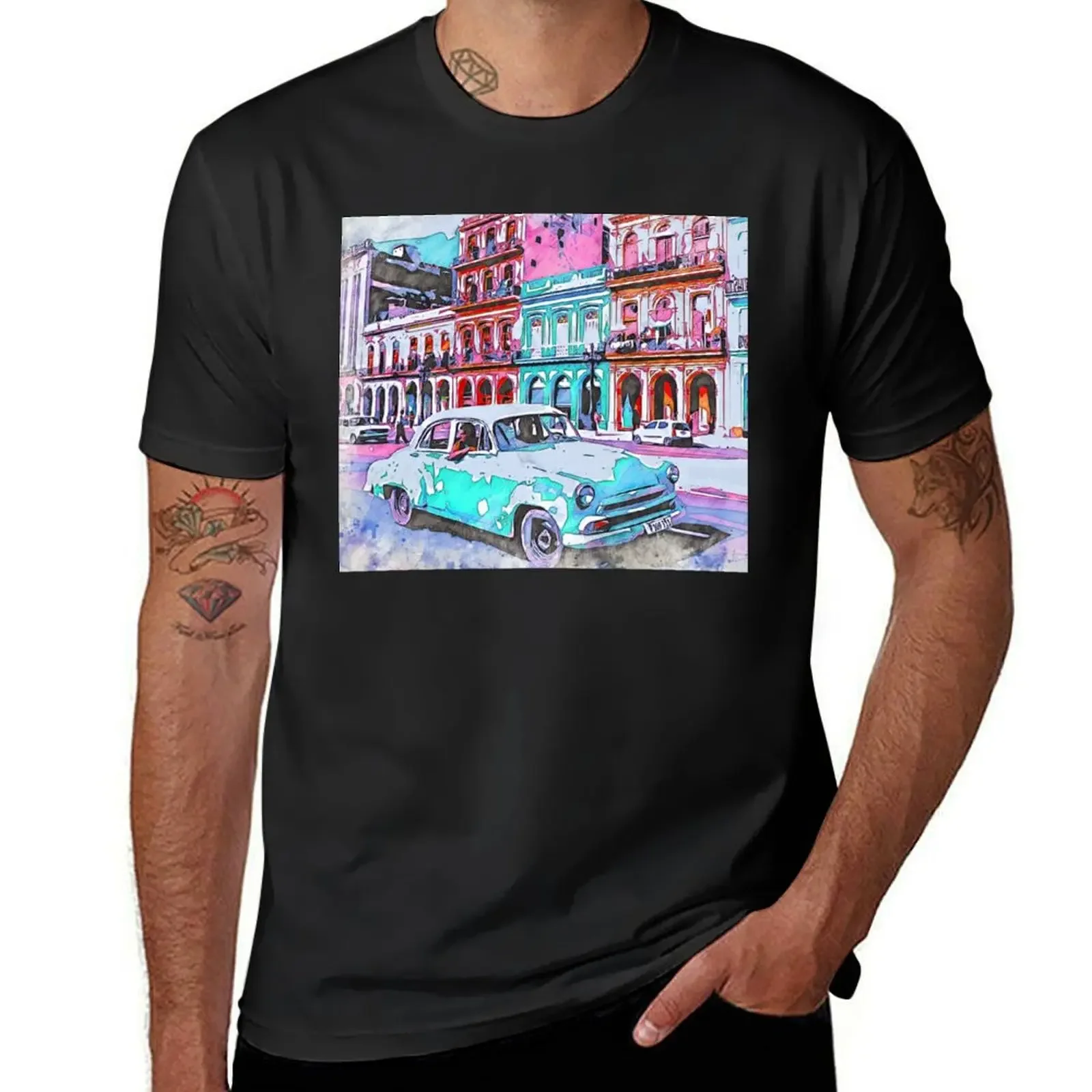 Havana Cuba Sketch T-Shirt anime t shirts graphic t shirts heavyweight t shirts for men