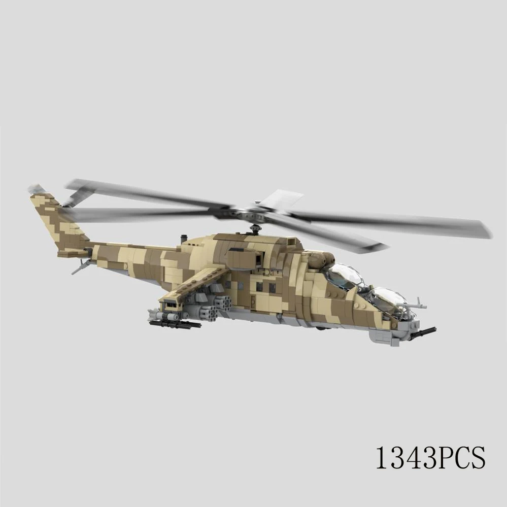 

Mil Mi 24D Soviet Afghan War Special Edition Fighter Building Blocks Assembly Helicopters Model Toy Brick Children Birthday Gift