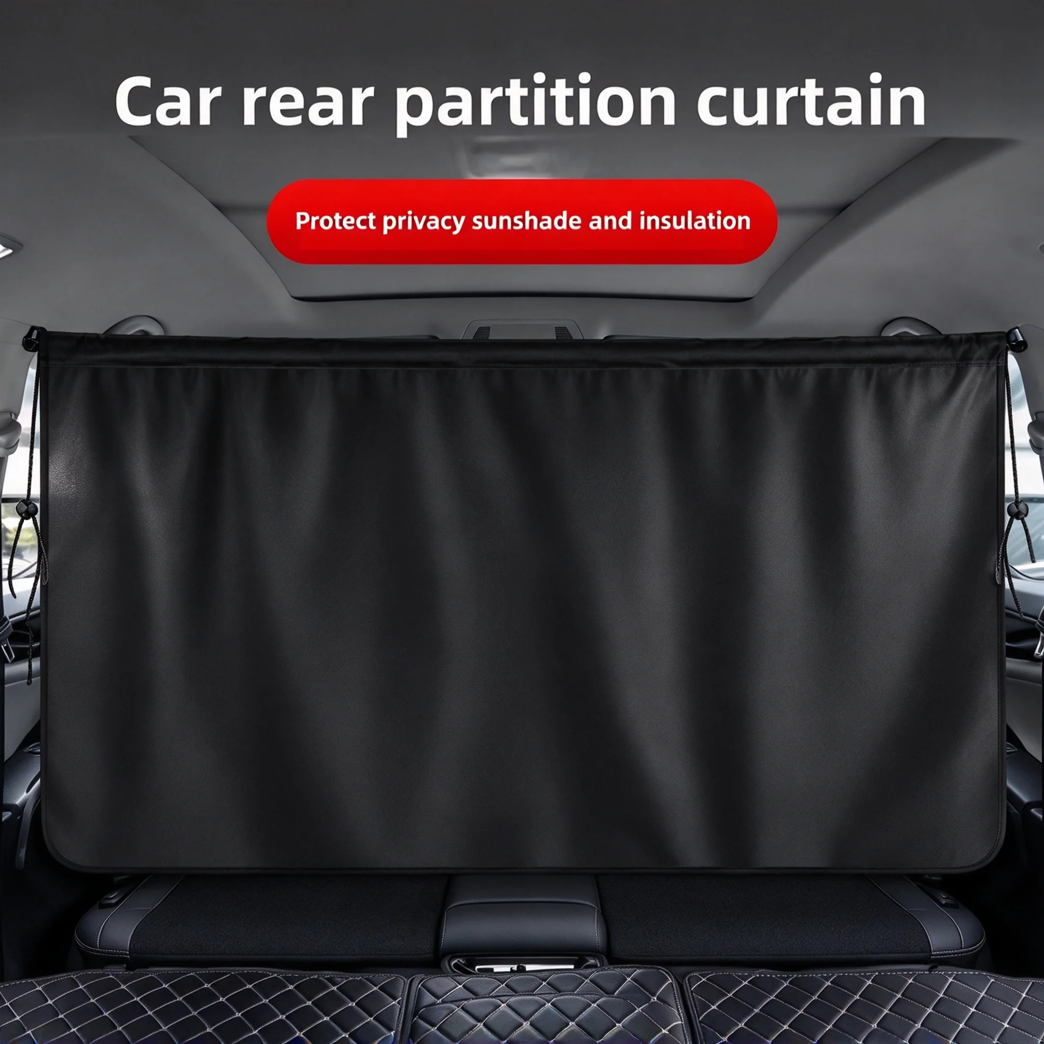 Car Privacy Curtains Universal Divider Curtain Between Rear Seat Auto Blackout Sun Shades Side Window Covers