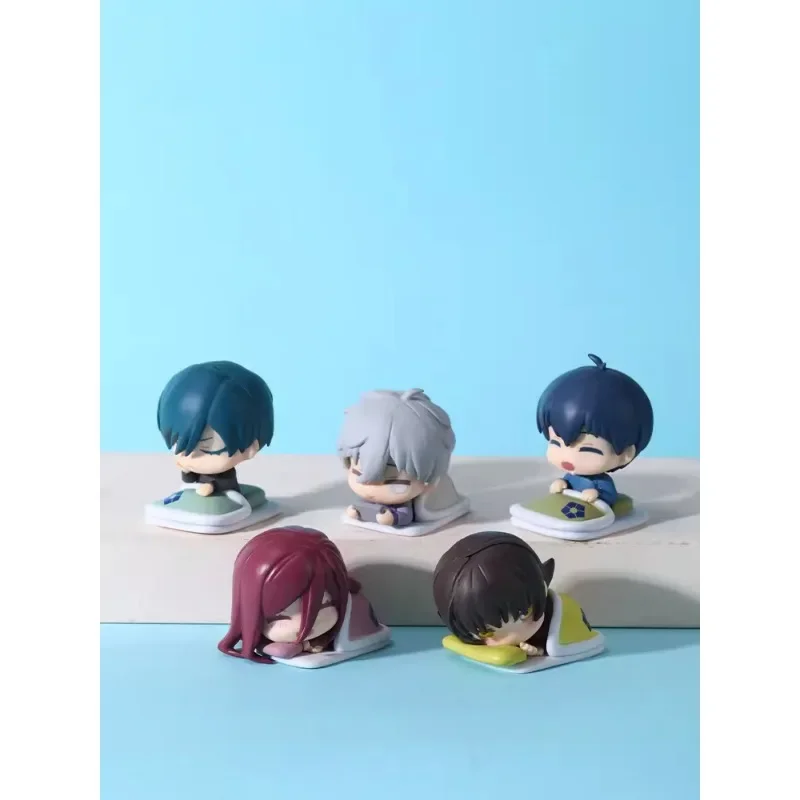 Kunci biru versi tidur Isagi yochi Bachira Meguru Chigiri Hyoma naga seishio Rin Itoshi boneka Model tokoh mainan lucu 5 buah/set