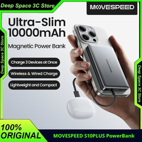 MOVESPEED S10Plus Power Bank 10000mAh Wireless Powerbank with Cable 15W Fast Charging External Battery For iPhone16 15 Pro Max