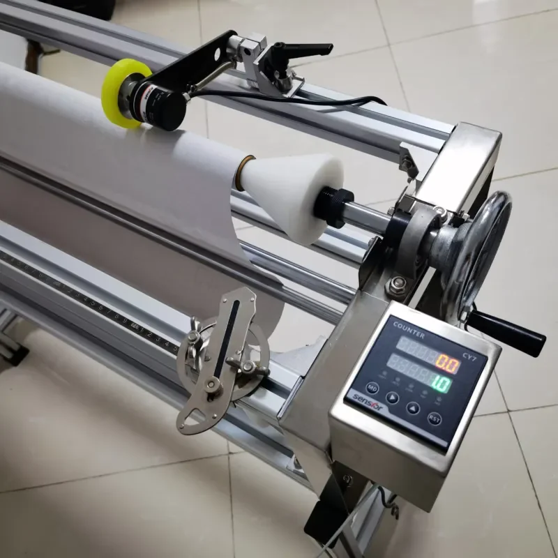 GookiiTech Manual Aluminium Foil Rewinding Machine Wire Spool Slitting Rewinding Machine Meter Counter Motor Carton Packaging