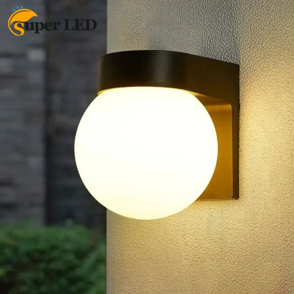 Outdoor Waterproof LED Wall Lamps Outdoor Sunscreen LED Light Simple Modern Balcony Lamp Creative Spherical Lights