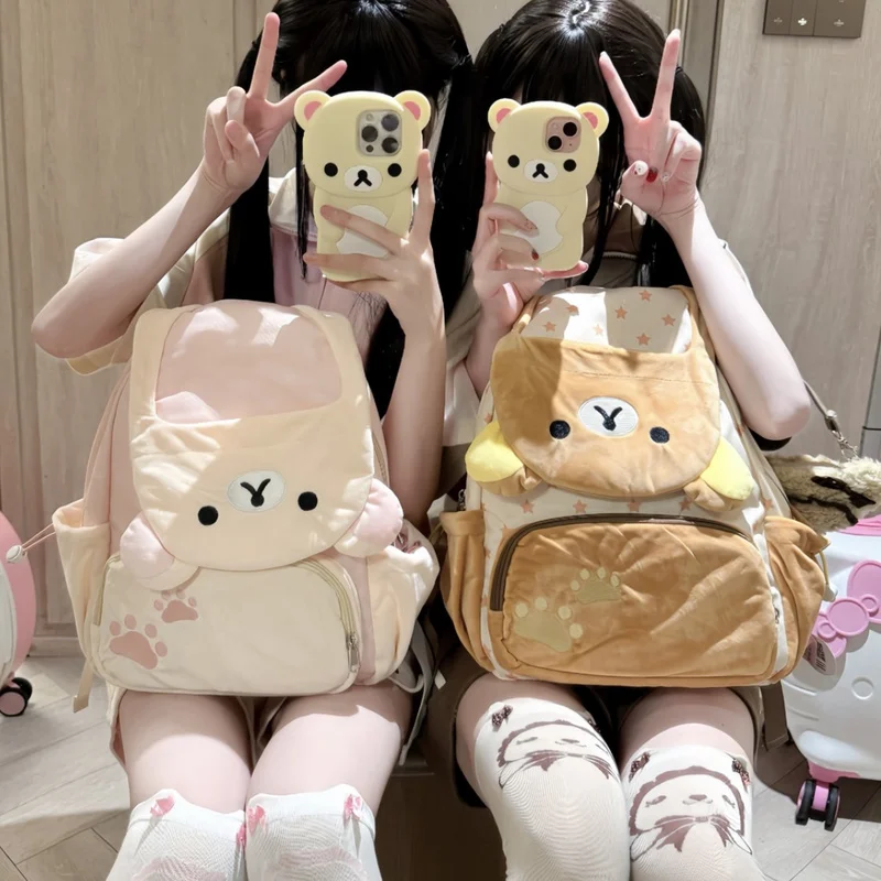 

Милый рюкзак с медведем Rilakkuma, аниме Ita, сумка с рисунком японского стиля, большая вместительная сумка для девочек, персонализированный повседневный рюкзак для путешествий